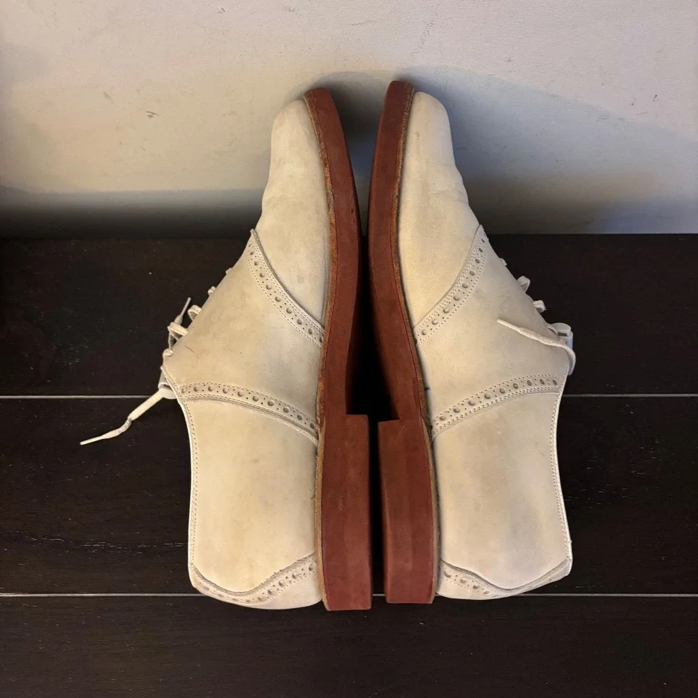 Cole Haan Traditionals | Mens 9 D | Cream Buck Oxford Shoes | Red Brick Sole